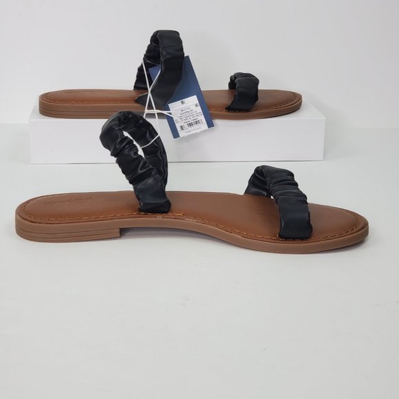 Universal Thread Black Brown Willow Slip-On Slide-On Flat Sandals NWT Size 9 1/2 - Picture 4 of 14